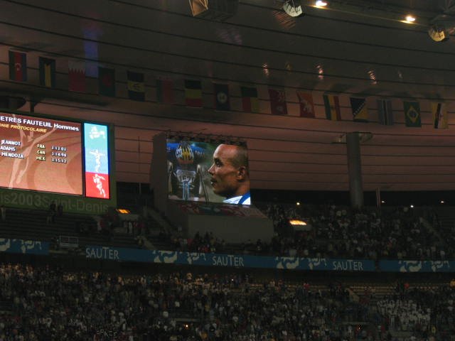 Stade de France cran gant Hymne national aprs ma victoire  2003
